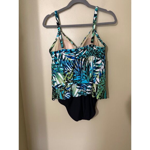Miraclesuit Womens Tropical Print Tankini Swimsuit Size 12 Beach Vacation Resort - Picture 7 of 8